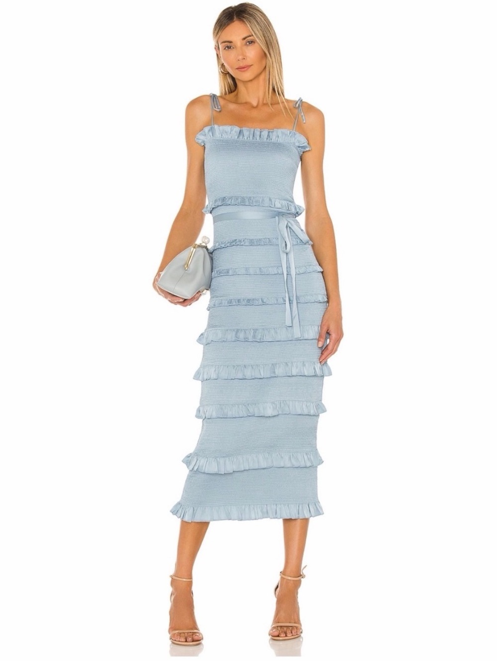 V Chapman lily dress cashmere blue midi